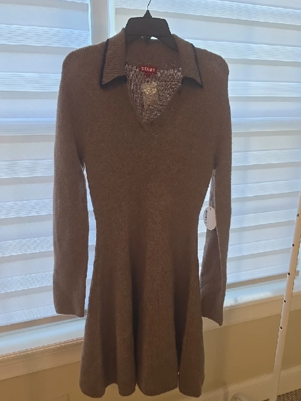 STAUD Dujour Knit Fit & Flare Minidress Size L $395 - Picture 4 of 6